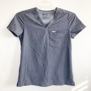 Figs Catarina One Pocket Scrub Top Technical Collection Graphite Grey XS